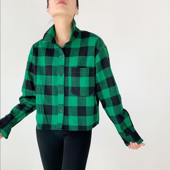 GREEN BUFFALO PLAID FLEECE buttoned down shirt - Picture 4 of 7